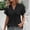 Black, variant on Women's V-Neck Short Sleeve Jacquard Blouse, Casual Eyelet Knit Top for Summer