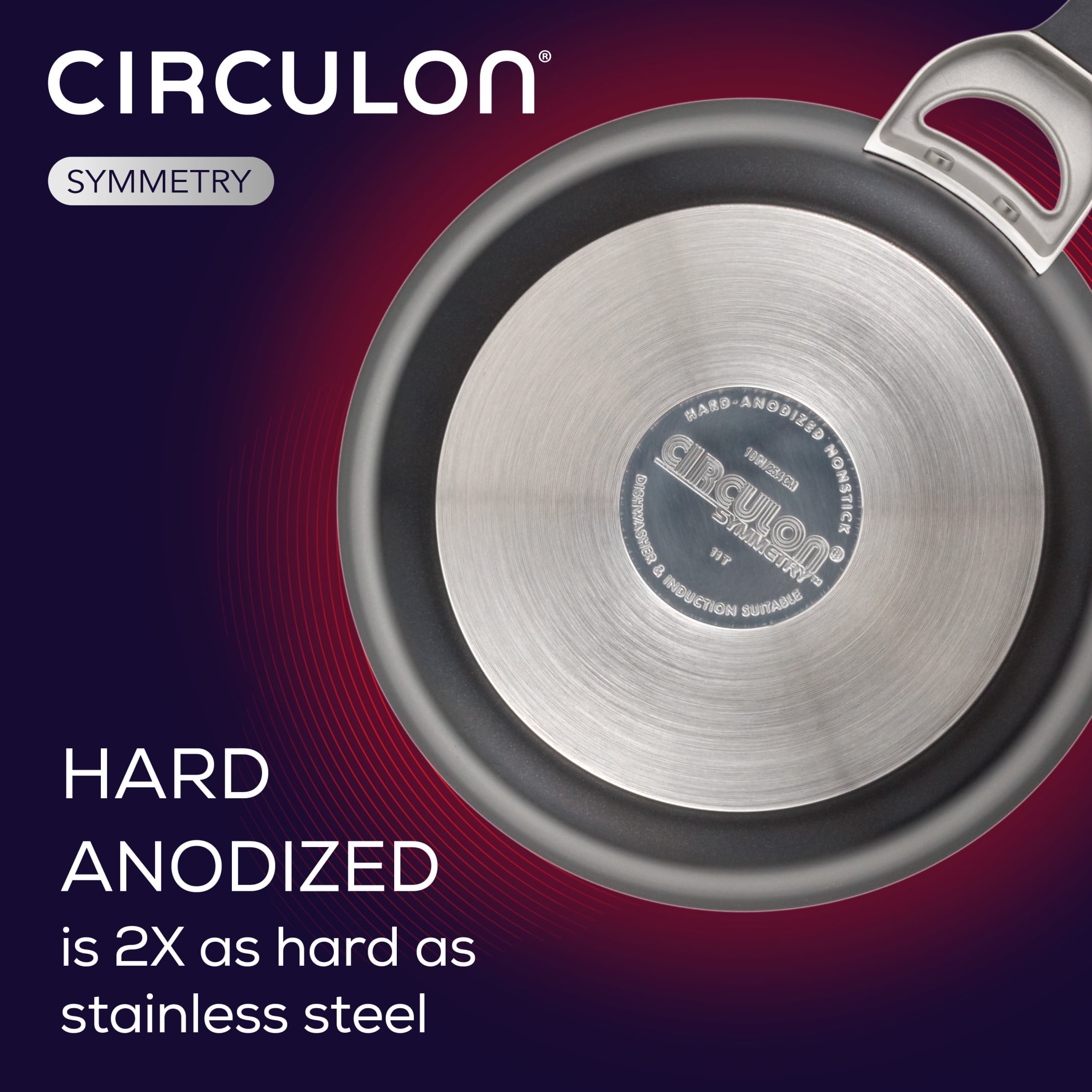 Circulon - 87526 Circulon Symmetry Hard Anodized Aluminum Nonstick Cookware  Set, 10-Piece Set, Black