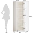 thumbnail image 2 of Finmind 8-Tier Corner Shoe Cabinet, 71” Tall Wooden Shoe Storage Organizer, Large Freestanding Multi-Tier, Modern Design Shoe Shelf, Accommodates 25-30 Pairs for Entryway, White, 2 of 7