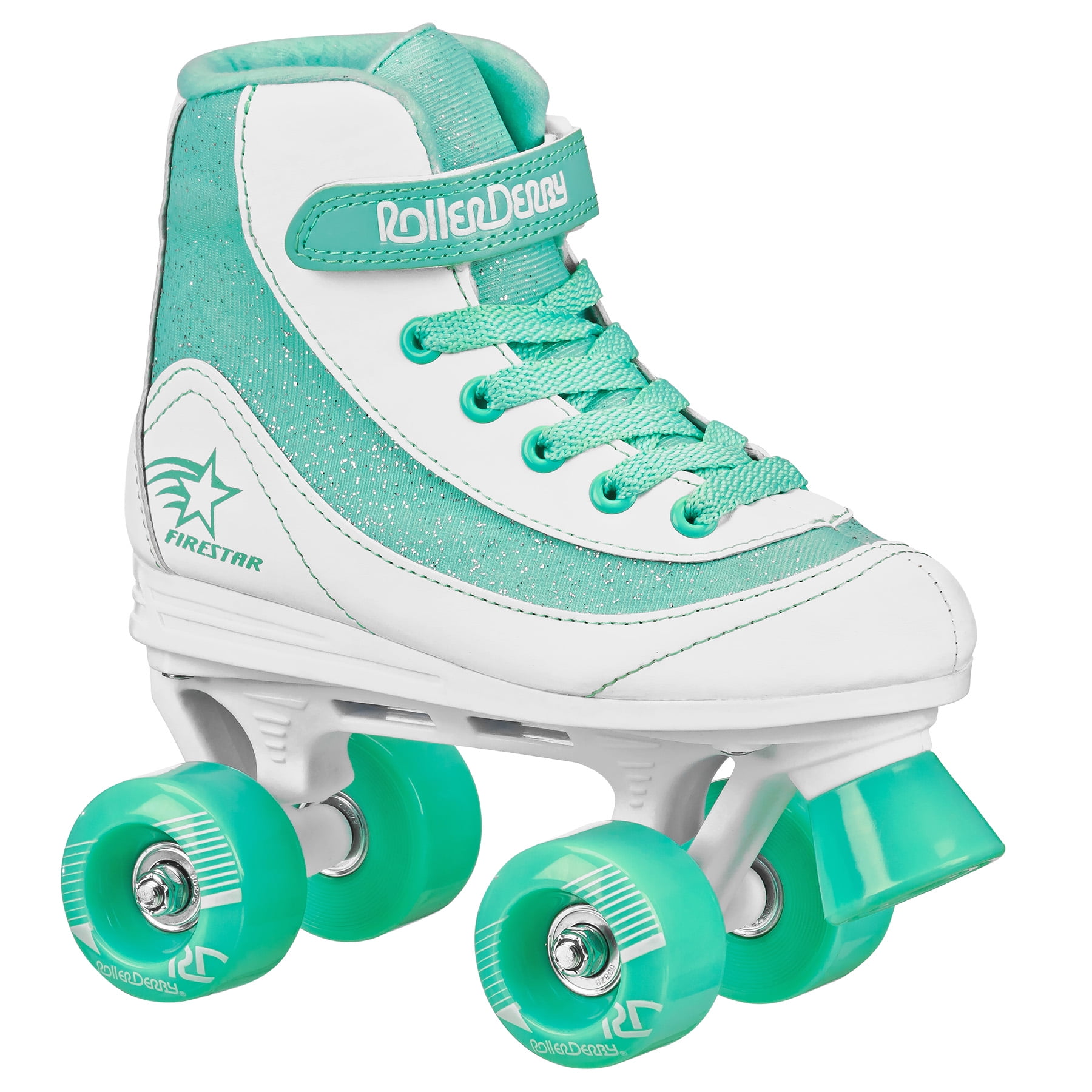 Roller Skates for Women Size 7.5 White Sparkle Teenagers Quad Derby rollerskates 