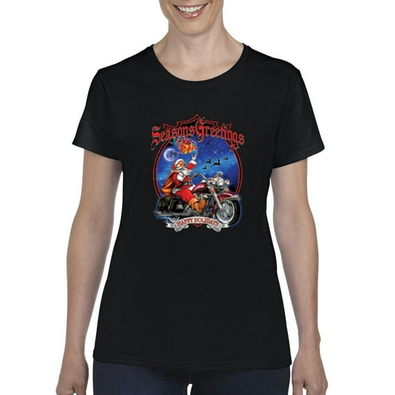 MmF - Women's T-Shirt Short Sleeve - SEASONS GREETINGS HAPPY HOLIDAYS