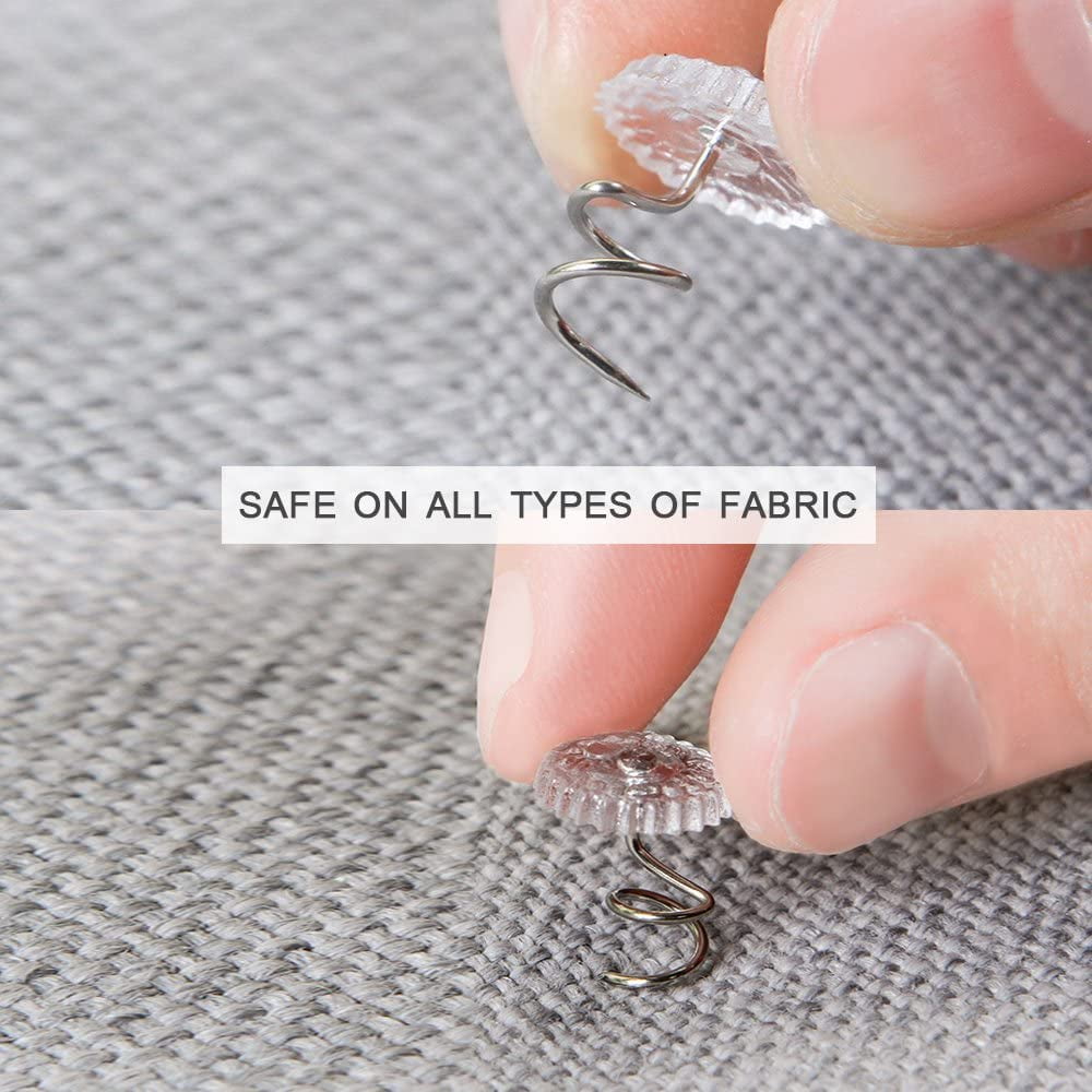 20/40/50Pcs Clear Twist Pins Bedskirt Pins Fixing Spiral Nail Household  Sheet Anti Running Spiral Push Pins Dust Ruffle Pins
