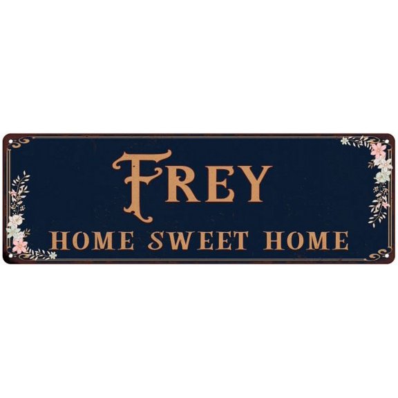 FREY Home Sweet Home Victorian Look Gift 6x18 Metal Sign 206180046146