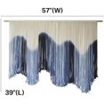 thumbnail image 5 of Macrame Wall Hanging Large Blue Dip Dyed Fiber Art Tapestry, Handmade Boho Wall Decor for Living Room Bedroom, Macrame Wall Art 57" W x 39" L, 5 of 7