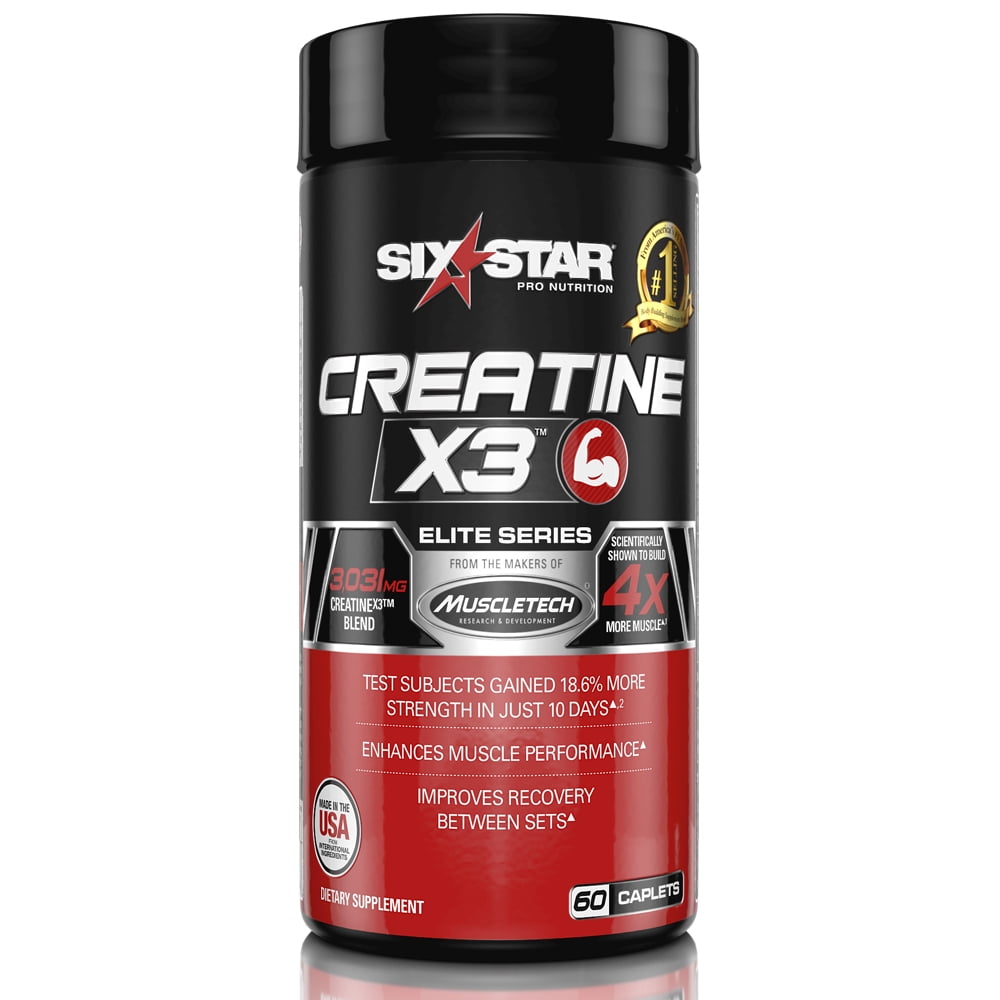 Six Star Elite Series Creatine X3 Micronized Creatine Pills, Muscle