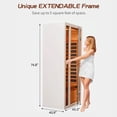 thumbnail image 4 of Vanity Art 2 Person Extendable FAR Infrared Sauna for Home, Hemlock Wood Low EMF 6 Carbon Heaters Indoor Saunas with LED Lights, Bluetooth Speaker, Digital Control Panel, and Seating Bench, 4 of 11