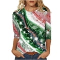 thumbnail image 2 of Itsame 4th of July Outfits for Women Printed Short Top Independence Day Short T-Shirt Sleeve, Round Neck Red, 2 of 5