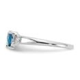 thumbnail image 3 of 10K White Gold Ring Band with Stones (12) December Swiss Blue Topaz Heart, Size 9, 3 of 5