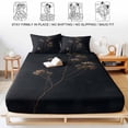 thumbnail image 5 of King Size Fitted Sheet Set - Dried Flowers 3 Piece Bedding Sets 16" Deep Pocket Fitted Sheet with 2 Pillowcases, Abstract Black Vintage Rustic Floral Brushed Microfiber Hotel Luxury Bed Sheets, 5 of 9