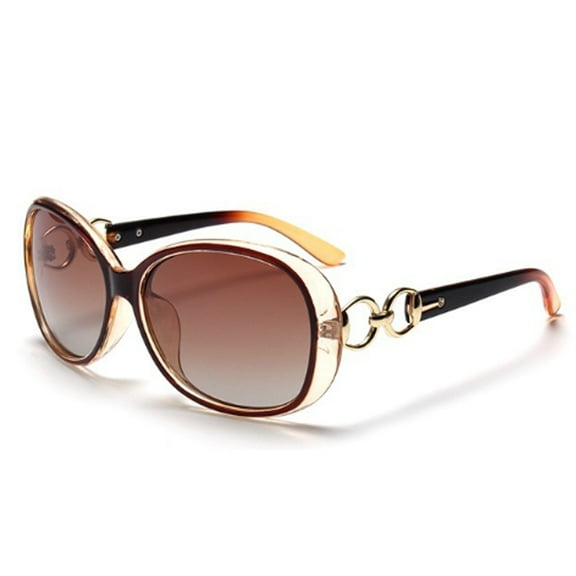 GJX Polarized Sunglasses Women,Fashion Vintage Womens Polarized Sunglasses,Big Frame Brown Sunglasses for Women