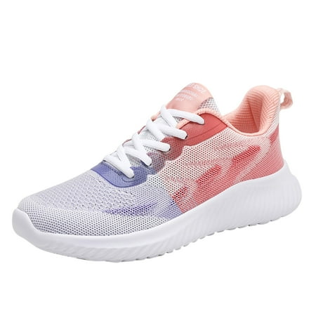 

Women Shoes Sneakers Fashion Summer Women Sneakers Mesh Hollow Breathable Comfortable Lightweight Lace Up Gradient Color