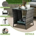 thumbnail image 5 of Patio Side Table, Rattan Propane Storage Box Propane Tank Cover Table, Square End Side Table for Garden Patio Deck Table Balcony, 5 of 8
