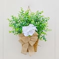thumbnail image 7 of Shipiny Spring Hydrangea Basket Wreath Artificial Rattan Door Hanging Basket Decorative Garland for Home Window Wall Party Festival and Daily Decoration, B, 7 of 7