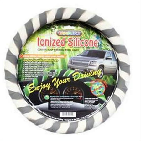 Cameleon Cover Zebra Gray Ionized New Silicone Gray Zebra Steering Wheel Cover