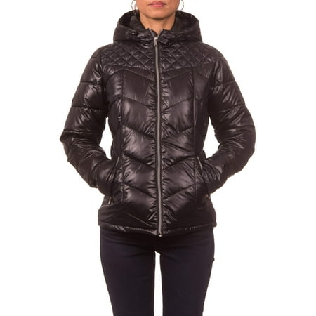 Pink Platinum Juniors' Hooded Down Blend Jacket
