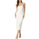 thumbnail image 2 of Vestido de tirantes espagueti Inspire Chic para mujer, vestido lápiz sin mangas con fruncido y frente retorcido, talla XL, blanco, 2 of 6