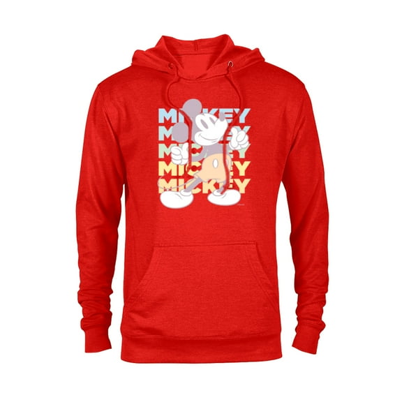 Disney Mickey Mouse Vintage Classics Thumbs-Up Retro Fade - Pullover Hoodie for Adults - Customized-Red