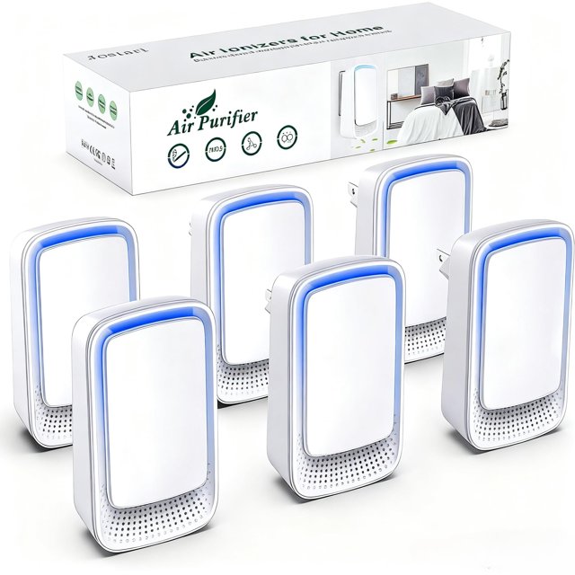 Purificador de aire JOSTART enchufable ionizador, 6 unidades, portátil