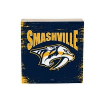 Nashville Predators 6" Square Fan Chant Wood Block Shelf Sign
