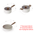 thumbnail image 2 of Neoflam Bien 5-Piece Kitchen Nonstick Cookware Set with Lid, Healthy Cooking Ceramic Coating Pan with Wood Handle, Pot with Lid, Fast Full Induction Compatible Kitchenware, Made in Korea, 2 of 11