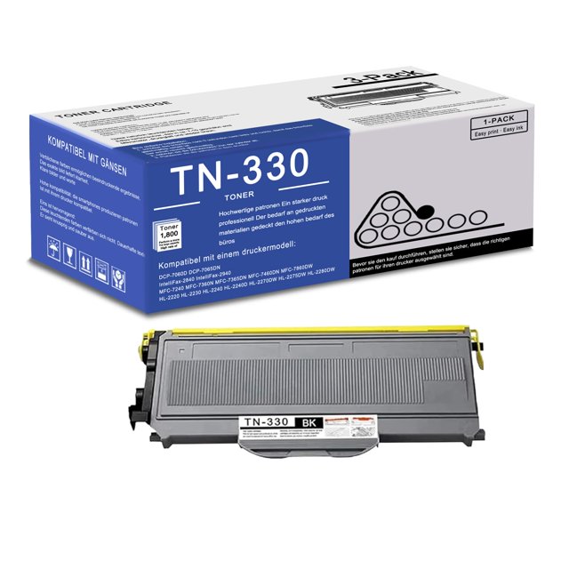 Cartucho de Tóner Negro de Alta Capacidad TN330 pgisoxt para 1800 Páginas