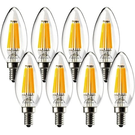 

Leadleds 6W LED Edison Light Bulb 2700K Dimmable E12 Base Candelabra Bulb 60W Equivalent