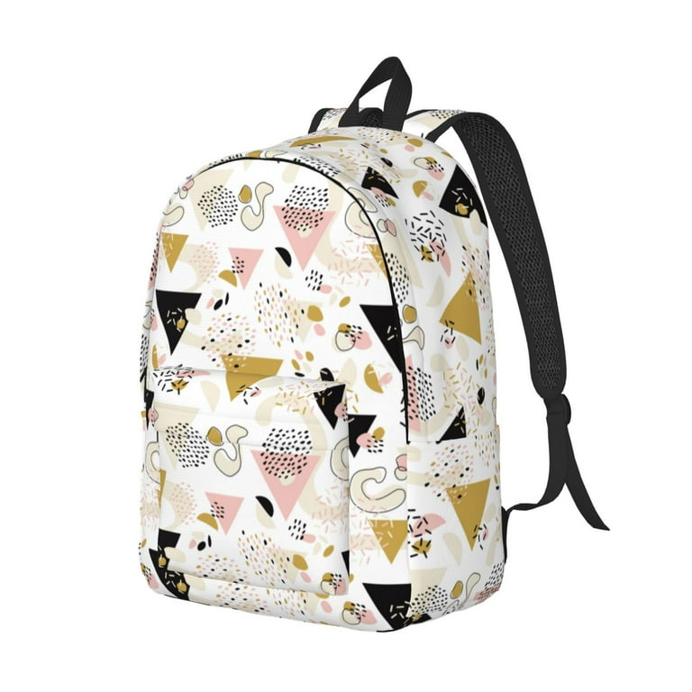 Naloa Canvas Backpack for Men Women Geometric Triangle Print