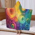thumbnail image 5 of Colorful Tie Dye Circular Spiral Pattern Hooded Bath Towel，60"x35" for Ages 3 To 12 Kids, Quick Dry Lightweight Soft Microfiber Hood Beach Towel Cover Up for Kids, 5 of 7
