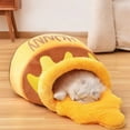 thumbnail image 4 of Honey Pot Cat Bed Winter Warm Cat Sleeping Bag Semi-Fixed Cartoon Cat Bed Cave Soft Pet Tent Nest for Kittens And Puppies, 4 of 8