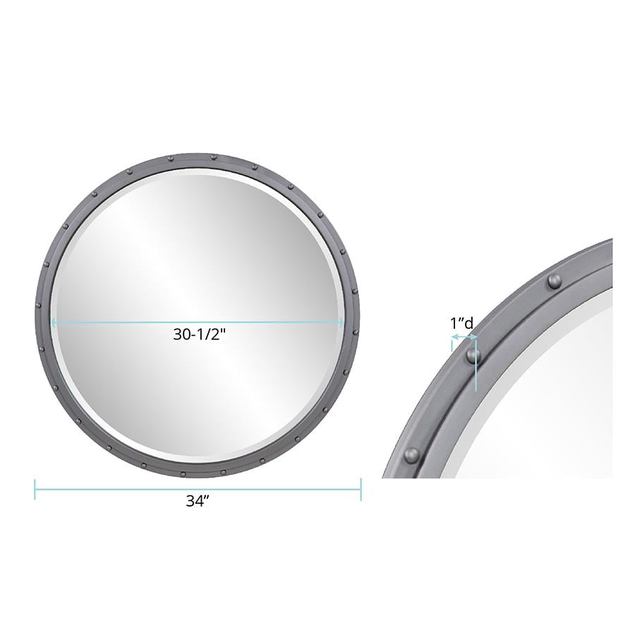 Tyler Dillon Metal Framed Industrial Mirror with Rivet Details