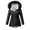 Black, variant on Lisbinx Cropped Trench Coat for Women, Fashion Casual Women's Winter Solid Collar Hooded Drawstring Waist Zipper Padded Coat Blouse Clearance Items