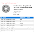 thumbnail image 2 of Front Brake Rotor - Compatible with 2001 - 2007 Chrysler Town & Country 2002 2003 2004 2005 2006, 2 of 2