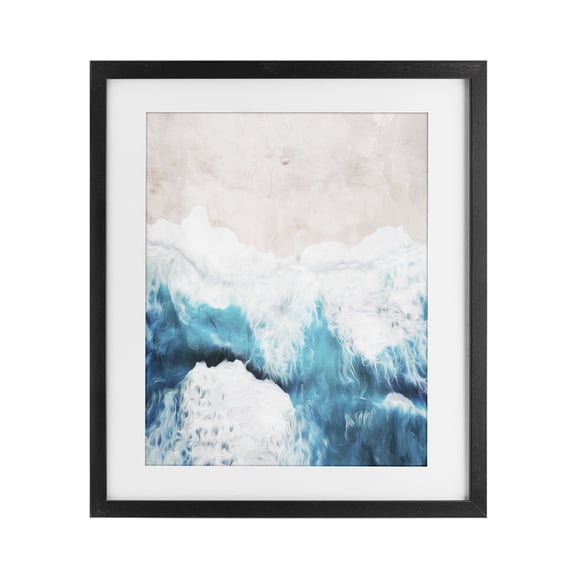 Stupell Industries Coastal On The Beach Aerial Black Framed Print Under Glass, 13 x 16, by Milli Villa