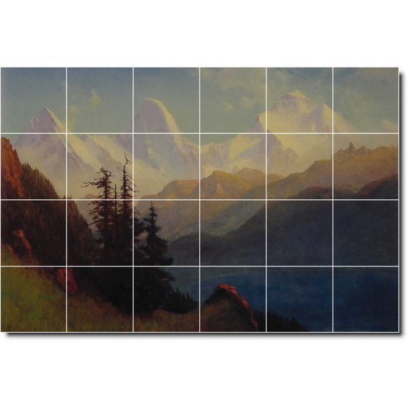 Ceramic Tile Mural-Albert Bierstadt Landscapes Painting 77. 25.5" w x 17" h using (24) 4.25 x 4.25 ceramic tiles