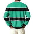 thumbnail image 5 of Nokdvo Waffle Shirts for Men Long Sleeve Lightweight Striped 1/4 Button Up Henley Casual Shirt Fall Winter Quilted Knit Solid Color Loose Sweatshirt,Green 2XL, 5 of 6