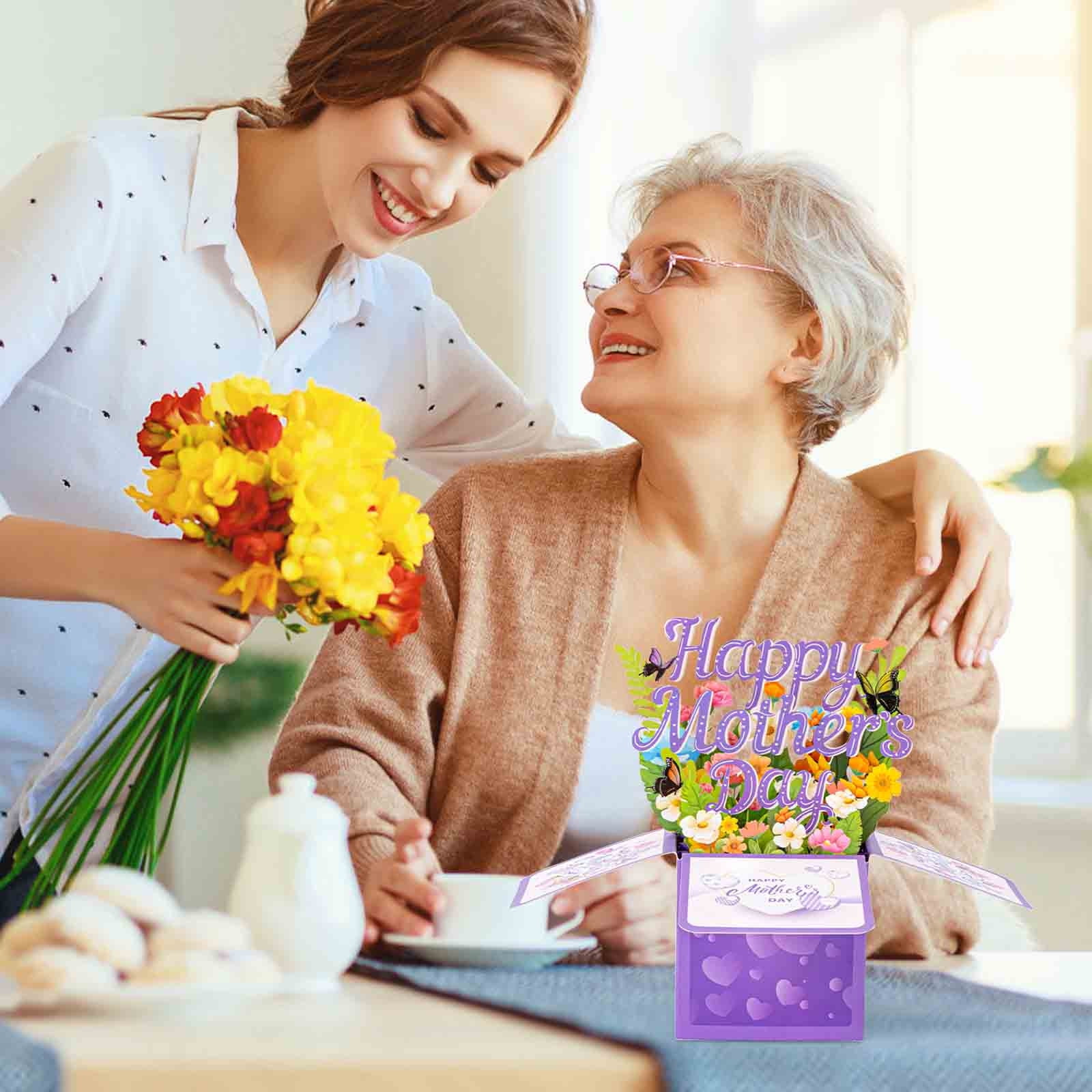 YUNAFFT Happy Mothers Day Pop Up Gift Cards Magic Floral Bouquet Pop-Up 3D Greeting Card Graduation Birthday Cards