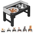thumbnail image 1 of Elevated Dog Bowls, 6 Adjustable Heights Raised Pets Feeder Bowls W/Stainless Steel Bowls Neck Protection, Suitable For Small Medium Large Dogs, 1 of 7