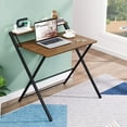 GreenForest Folding Desk No Assembly Required, 2Tier Small Computer