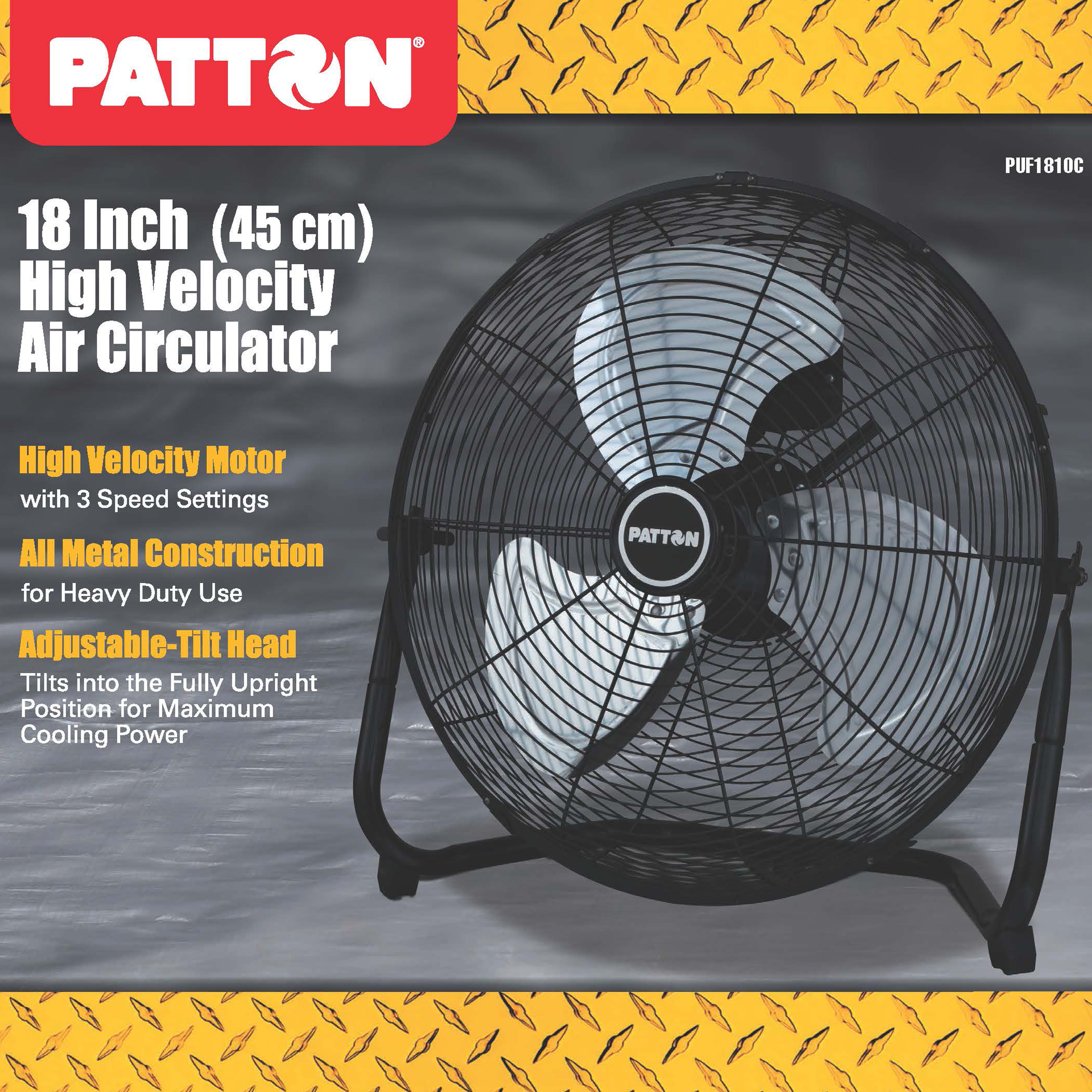Patton PUF1810C-BM 18-Inch High Velocity Fan,Black - image 2 of 6