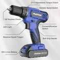 thumbnail image 4 of PULITUO 20V Cordless Drill Set, Power Drill with Battery, 30Nm Torque, 2-Speed, 59pcs Bits & Screws, 4 of 7