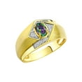 thumbnail image 3 of RYLOS Mens Rings 14K Yellow Gold Ring 6X4MM Oval Shape Gemstone & Diamond Ring Alexandrite June Birthstone Rings For Man Gold Rings Size 11, 3 of 7
