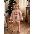 thumbnail image 3 of Cjfdfy Newborn Baby Girl Christmas Clothes Knit Ruffled Sweater Romper First Christmas Letter Bow Embroidery Bodysuits Infant Christmas Fall Winter Warm Clothes 0-12M, 3 of 5