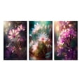 thumbnail image 2 of Designart "Fairy Daisy Wonderland Close-up III" Daisy Wall Art Set Of 3 - Traditional Pink Canvas Set For Living Room Decor, 2 of 6