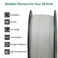 thumbnail image 6 of ABS 3D Printer Filament, Geeetech 1.75mm ABS Filament, 1KG Spool, White, 6 of 6