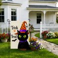 thumbnail image 2 of Rdsfhsp Halloween Garden Flag 12x18 Inch, Linen Trick or Treat Black Cat Witch Hat Yard Flag, Double Sided Outdoor Lawn Porch Spooky Halloween Decor, 2 of 5
