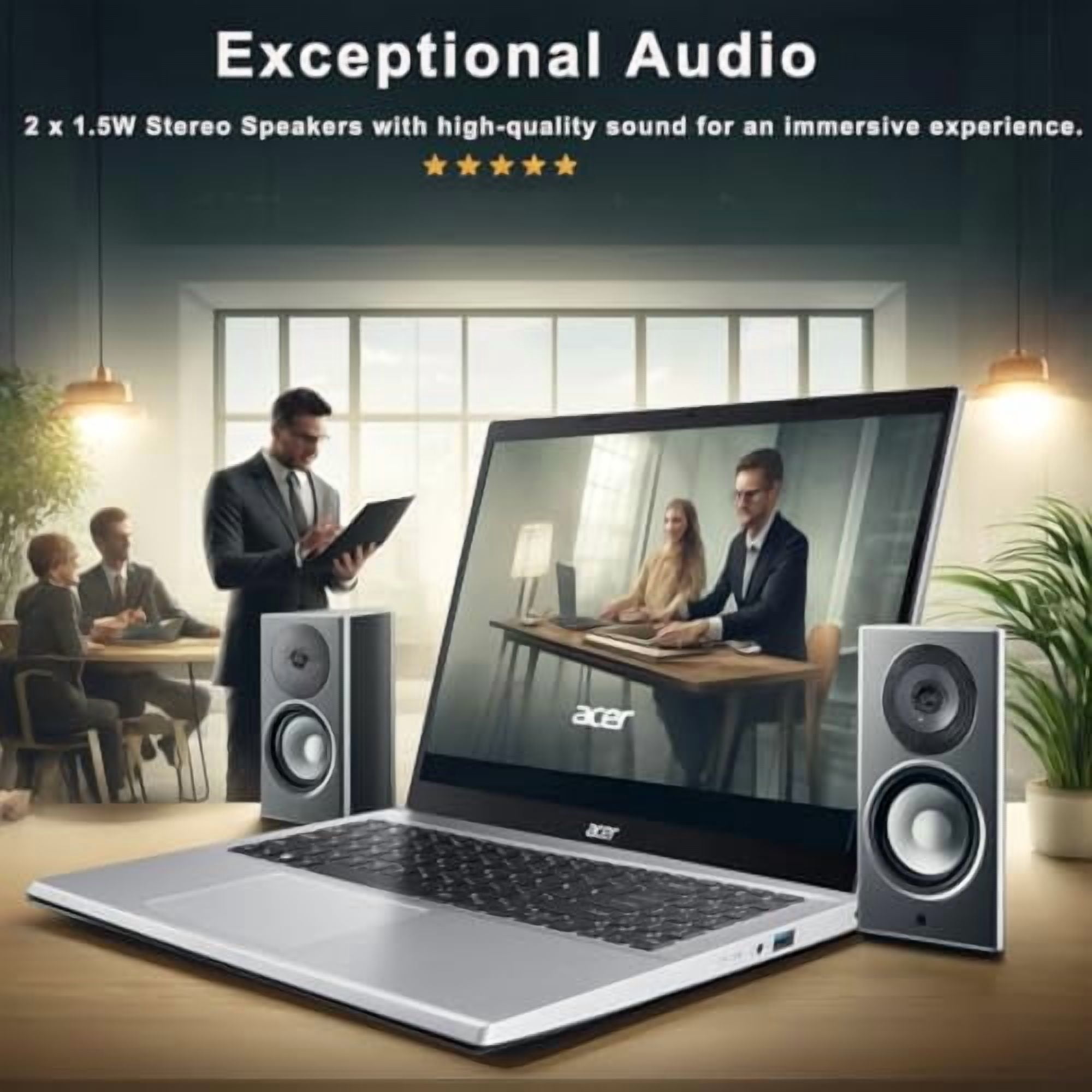 acer Aspire Premium Laptop | 32GB RAM | 1TB SSD |15.6"" FHD Display | AMD Ryzen 7 5700U (Beats i7-1365U) | Long Battery Life | Sleek Design | Ethernet Port | Windows 11 Home | w/WOWPC Bundle, Silver