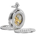 thumbnail image 3 of Men's Pocket Watch with Chain - Vintage Hand Wind Pocket Watch, 3 of 5