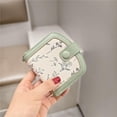 thumbnail image 2 of Cute Floral Print Wallet Card Holder, Vertical Zipper Closure Mini Thin Short Wallet, Aesthetic Kawaii Coquette Leather Pocket Wallet For Girls, Women, Ladies (blue), 2 of 6