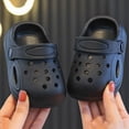 thumbnail image 5 of KPOPLK Toddler Clogs Boys Girls Ganden Shoes Little Kids Slip on Slides Sandals Children Summer Beach Pool Water Shower Slippers Size 13.5,Black, 5 of 5