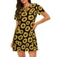 thumbnail image 1 of Balery Sunflower 6 Camisón de manga corta con cuello redondo para mujer, cómodo y elegante., 1 of 6